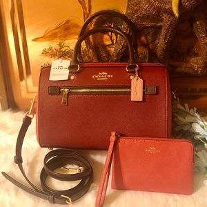 COACH Color Block Rowan Satchel and Wristlet Set